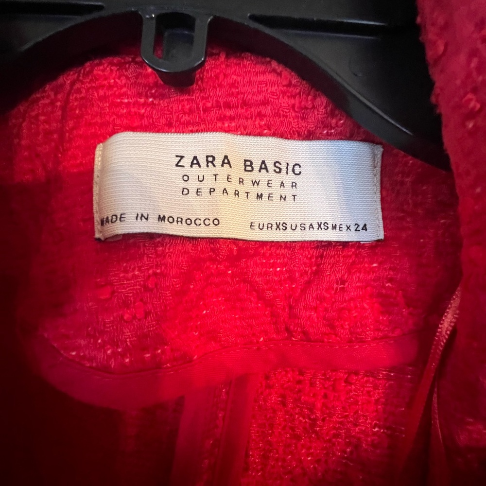 Zara Basic Light Coat. Red, Xs With Buttons And P… - image 4